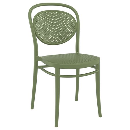 COMPAMIA 17.3 in. Marcel Resin Outdoor Chair, Olive Green ISP257-OLG